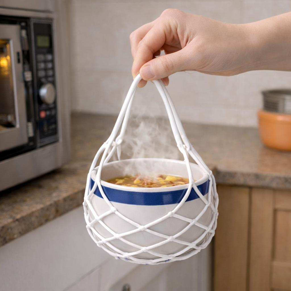 MATERIOL 2-in-1 Zero-Void™ Silicone Mesh Bag & Heat-Resistant Trivet Mat for Hot Bowls