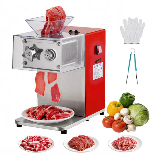 850W Electric Meat Cutter Machine, 551 lb/h Stainless Steel Meat Slicer 3.5mm, Heavy-Duty Meat Cutting Machine for Home Kitchen Restaurant Deli