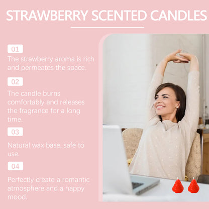 Roxelis Strawberry Candle Romantic Aesthetic New Year Decor Instagram Style Gift