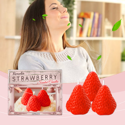 Roxelis Strawberry Candle Romantic Aesthetic New Year Decor Instagram Style Gift