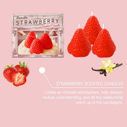 Roxelis Strawberry Candle Romantic Aesthetic New Year Decor Instagram Style Gift