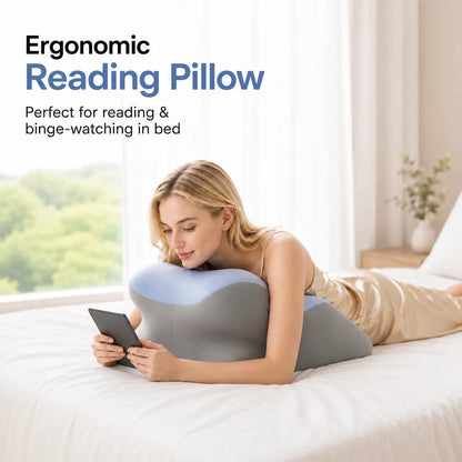 Ergonomic Face‑Down Reading Pillow, Cooling Memory Foam Support Pillow