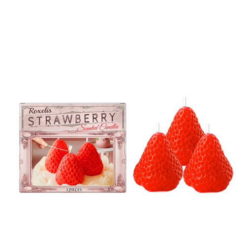 Roxelis Strawberry Candle Romantic Aesthetic New Year Decor Instagram Style Gift